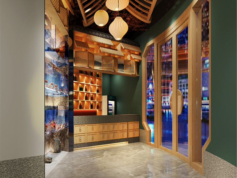 800平餐廳設計裝修效果圖-第1張圖片-上海古都建筑設計集團