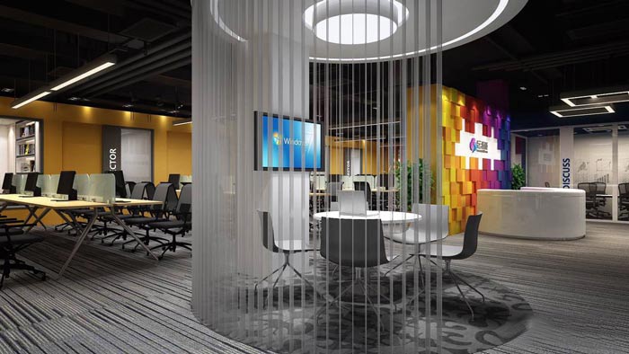 金山紡織公司辦公室裝修設(shè)計案例-第2張圖片-上海古都建筑設(shè)計集團