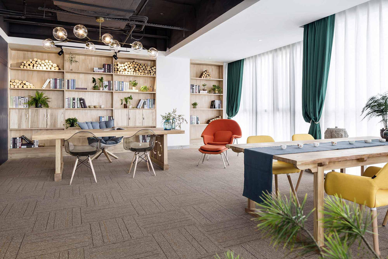 普陀區180平辦公室裝修自然風格設計-第3張圖片-上海古都建筑設計集團