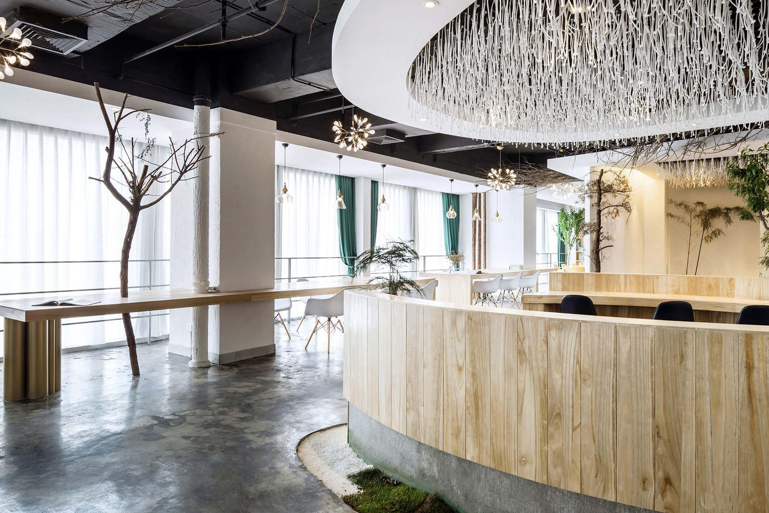 普陀區180平辦公室裝修自然風格設計-第1張圖片-上海古都建筑設計集團