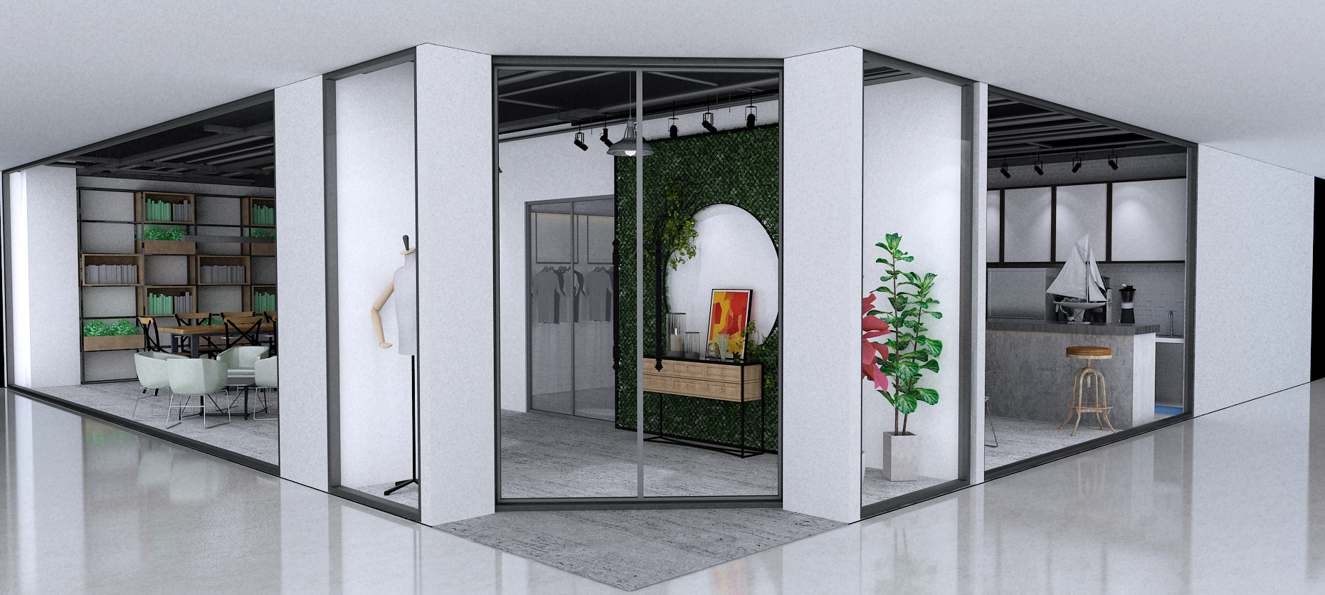 徐匯區工業風格服裝店辦公室裝修設計-第1張圖片-上海古都建筑設計集團