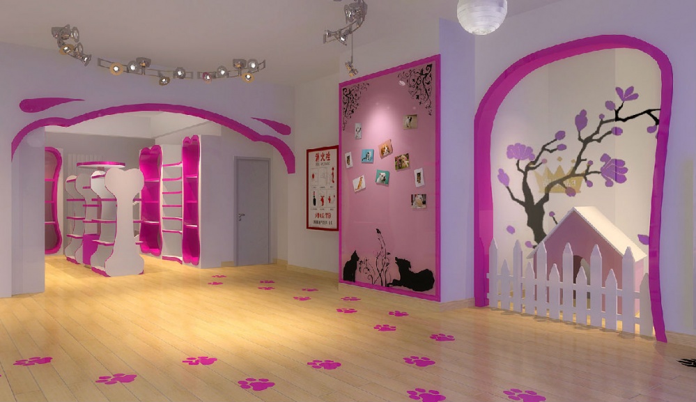 嘉定區粉色系寵物店裝修設計-第2張圖片-上海古都建筑設計集團