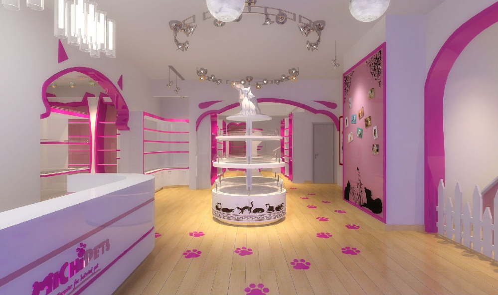 嘉定區粉色系寵物店裝修設計-第1張圖片-上海古都建筑設計集團