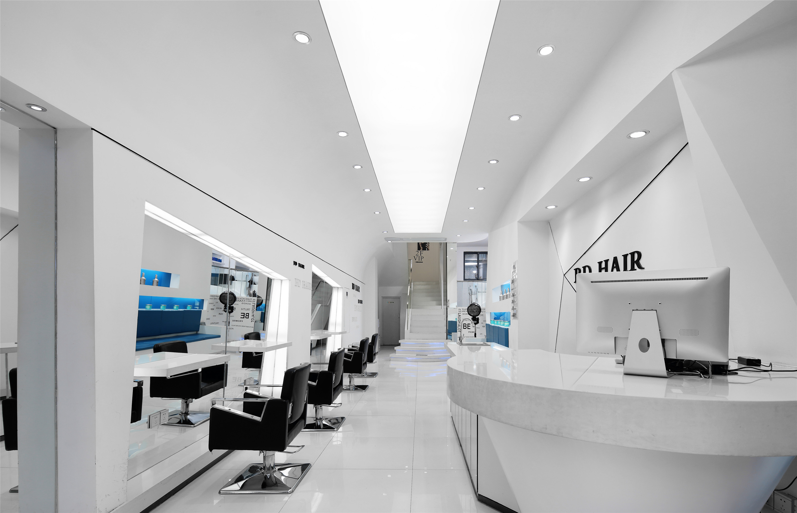 簡約理發店裝修設計效果圖-第1張圖片-上海古都建筑設計集團