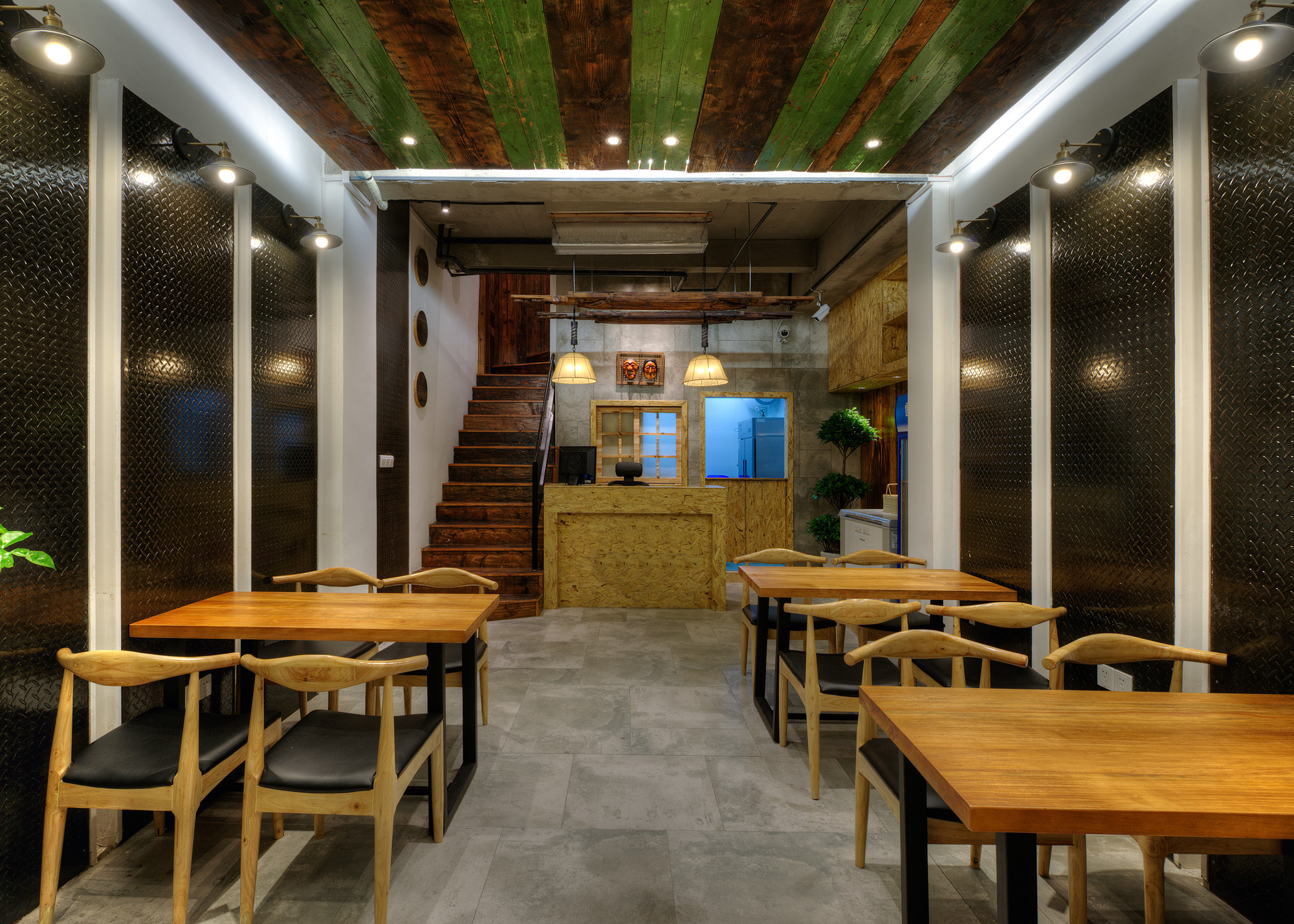 工業(yè)風韓式烤肉店裝修設(shè)計-第2張圖片-上海古都建筑設(shè)計集團