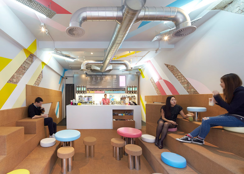 青浦區彩色系奶茶店裝修設計-第2張圖片-上海古都建筑設計集團