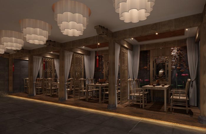 古典樸質茶樓裝修設計效果圖-第1張圖片-上海古都建筑設計集團