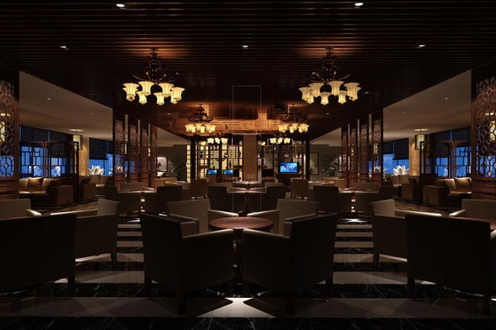 商務風格茶樓裝修設計-第2張圖片-上海古都建筑設計集團