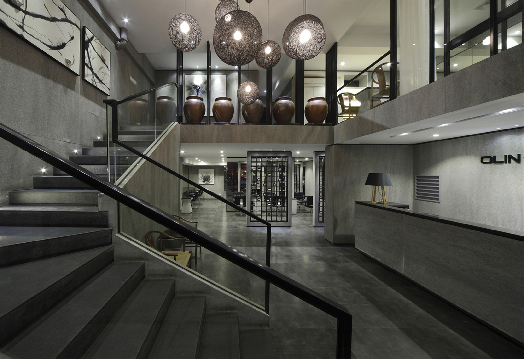 復式風格理發店裝修設計-第4張圖片-上海古都建筑設計集團