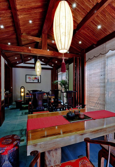 300平米中式茶樓裝修設(shè)計效果-第2張圖片-上海古都建筑設(shè)計集團