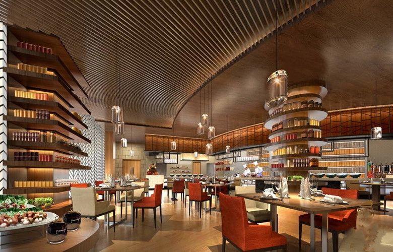 自助餐廳裝修設計效果圖展示-第2張圖片-上海古都建筑設計集團