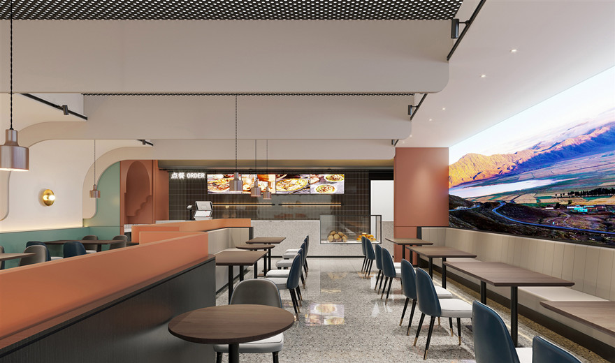 430平米餐飲店鋪裝修設(shè)計實景圖-第2張圖片-上海古都建筑設(shè)計集團(tuán)