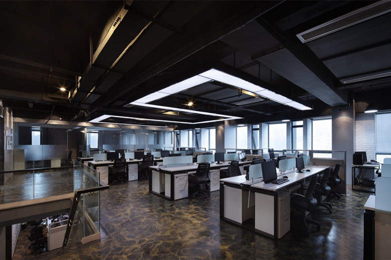 暗黑創意軟件公司辦公室設計布局-辦公室裝修設計效果圖-第1張圖片-上海古都建筑設計集團