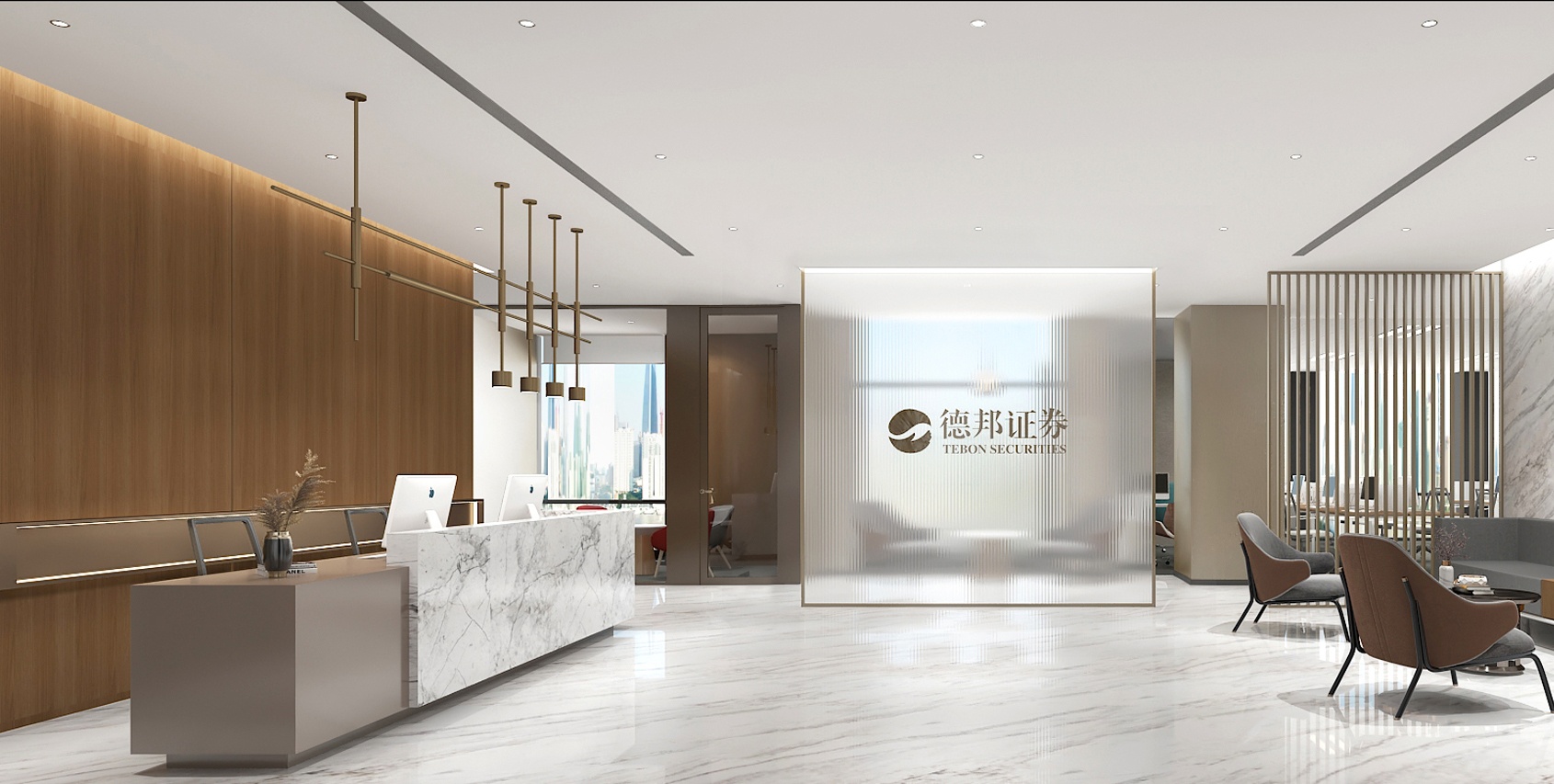 2100平金融機構辦公室設計布局方案-辦公室裝修設計效果圖-第6張圖片-上海古都建筑設計集團